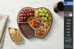 Wooden Snack Serving Tray Laser Cut | Modern Kitchenware SVG Product Image 1