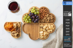 Wooden Snack Serving Tray Laser Cut | Modern Kitchenware SVG Product Image 1