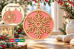Wooden Snowflake Ornament Product Image 2