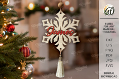 Snowflake Ornament Laser Cut. Christmas Decor SVG Product Image 1
