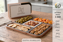 3D Stack Serving Tray Laser Cut. Snack Serving Tray SVG Product Image 1