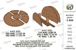 3D Stack Serving Trays Bundle Laser Cut. Snack Tray SVG Product Image 5