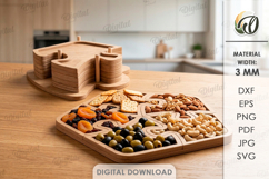 3D Stack Serving Trays Bundle Laser Cut. Snack Tray SVG Product Image 6
