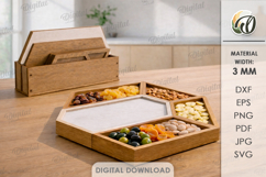 3D Stack Serving Trays Bundle Laser Cut. Snack Tray SVG Product Image 8