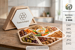 3D Stack Serving Tray Laser Cut. Snack Serving Tray SVG Product Image 1