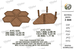 3D Stack Serving Tray Laser Cut. Snack Serving Tray SVG Product Image 2