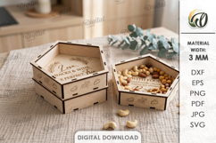 3D Stackable Box Laser Cut. Kitchen Food Storage Box SVG Product Image 1