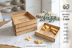 3D Stackable Box Laser Cut. Kitchen Food Storage Box SVG Product Image 1