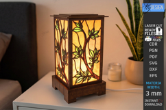 Stained Glass Floor Lamp Laser Cut | 3D Night Light | CNC Product Image 1