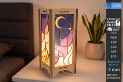 Stained Glass Floor Lamp Laser Cut Bundle | 3D Wood Lantern Product Image 21
