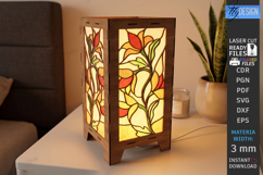 Stained Glass Floor Lamp Laser Cut Bundle | 3D Wood Lantern Product Image 13
