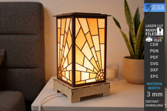 Stained Glass Floor Lamp Laser Cut | 3D Night Light | CNC Product Image 1