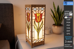 Stained Glass Floor Lamp Laser Cut | 3D Night Light | CNC Product Image 1