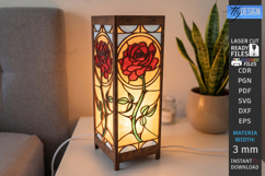 Stained Glass Floor Lamp Laser Cut Bundle | 3D Wood Lantern Product Image 19