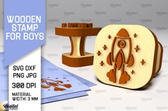 Wooden Stamper for Boys Laser Cut. Stampers SVG Design Product Image 1