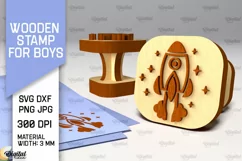 Wooden Stamper for Boys Laser Cut. Stampers SVG Design Product Image 1