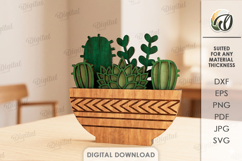 3D Succulent Stand Laser Cut. Home Stand Decor SVG Product Image 1