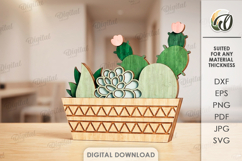 3D Succulent Stands Bundle Laser Cut. Home Stand Decor SVG Product Image 4