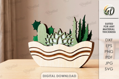3D Succulent Stands Bundle Laser Cut. Home Stand Decor SVG Product Image 6