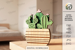 3D Succulent Stand Laser Cut. Home Stand Decor SVG Product Image 1