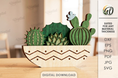 3D Succulent Stands Bundle Laser Cut. Home Stand Decor SVG Product Image 8