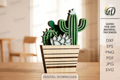 3D Succulent Stands Bundle Laser Cut. Home Stand Decor SVG Product Image 10