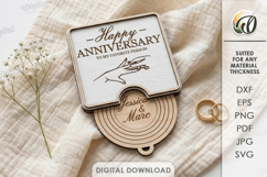 3D Surprise Holder Laser Cut. Anniversary Gift SVG Product Image 1
