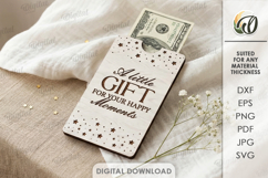 3D Surprise Holder Laser Cut. Gift Money Holder SVG Product Image 1