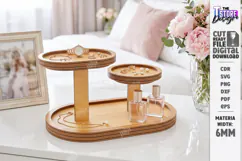 Tabletop Organizer Laser Cut | Tiered Tray | Jewelry Stand Product Image 1