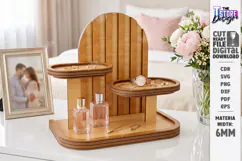 Tabletop Organizer Laser Cut | Tiered Tray | Jewelry Stand Product Image 1
