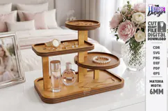 Tabletop Organizer Laser Cut | Tiered Tray | Jewelry Stand Product Image 1