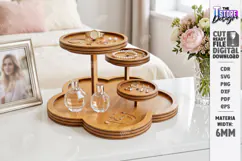Tabletop Organizer Laser Cut | Tiered Tray | Jewelry Stand Product Image 1
