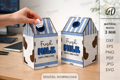 Tabletop Trash Bins Bundle Laser Cut. Garbage Box SVG Product Image 2