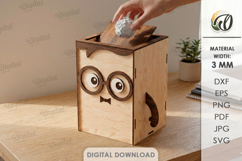 Tabletop Trash Bins Bundle Laser Cut. Garbage Box SVG Product Image 6