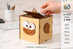 Tabletop Trash Bin Laser Cut. Garbage Box SVG Product Image 1