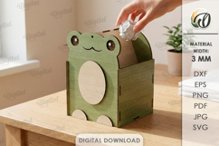 Tabletop Trash Bin Laser Cut. Garbage Box SVG Product Image 1