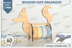 Wooden Tape Organizer Laser Cut. Tape Holder SVG. Fox SVG Product Image 1