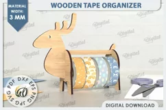 Wooden Tape Organizer Laser Cut. Tape Holder SVG. Deer SVG Product Image 1