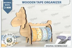 Wooden Tape Organizer Laser Cut. Tape Holder SVG. Sheep SVG Product Image 1