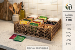 3D Tea Holder Laser cut. Tea Bag Organizer. Storage Box SVG Product Image 1