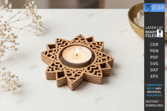 Lotus Flower Tealight Candle Holder Laser Cut Bundle | CNC Product Image 17