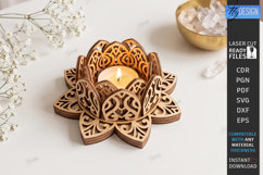 Lotus Flower Tealight Candle Holder Laser Cut Bundle | CNC Product Image 19