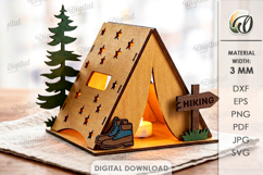 Tent Night Lights Bundle Laser Cut. Tea Light Holder SVG Product Image 14