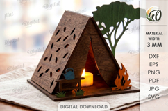 Tent Night Lights Bundle Laser Cut. Tea Light Holder SVG Product Image 13