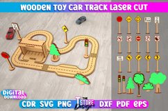 Wooden Toy Car Track Laser Cut, Kids Race Car Track Design Product Image 1