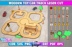 Wooden Toy Car Track Laser Cut, Kids Race Car Track Design Product Image 1