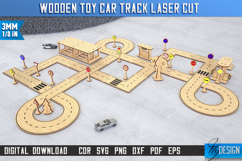 Wooden Toy Car Track Laser Cut | Road Model | Racing Track Product Image 1
