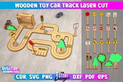Wooden Toy Car Track Laser Cut, Kids Race Car Track Design Product Image 1