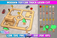 Wooden Toy Car Track Laser Cut, Kids Race Car Track Design Product Image 1