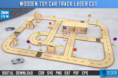 Wooden Toy Car Track Laser Cut | Road Model | Racing Track Product Image 1